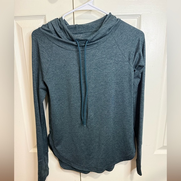 Athleta Tops - Athleta Hoodie XXS Teal Pullover Lightweight Active Yoga Athleisure Top